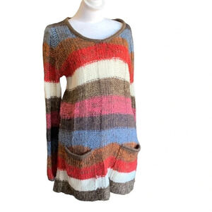 Ashley by 26 International women's size large striped sweater with pockets